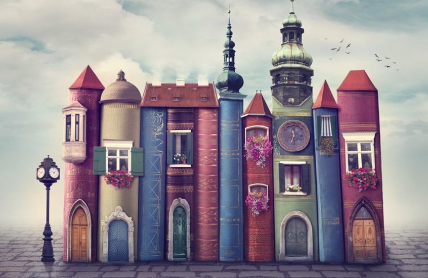 Фотообои Замок из книг