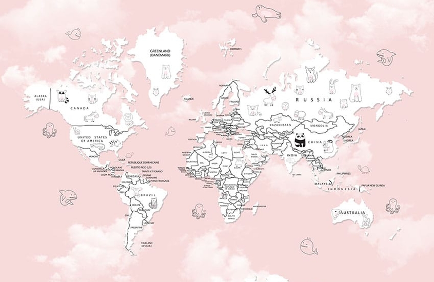 Фотообои A 201 Hand drawn World