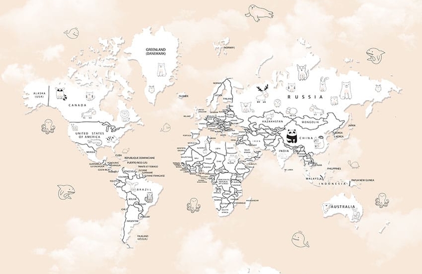 Фотообои A 202 Hand drawn World