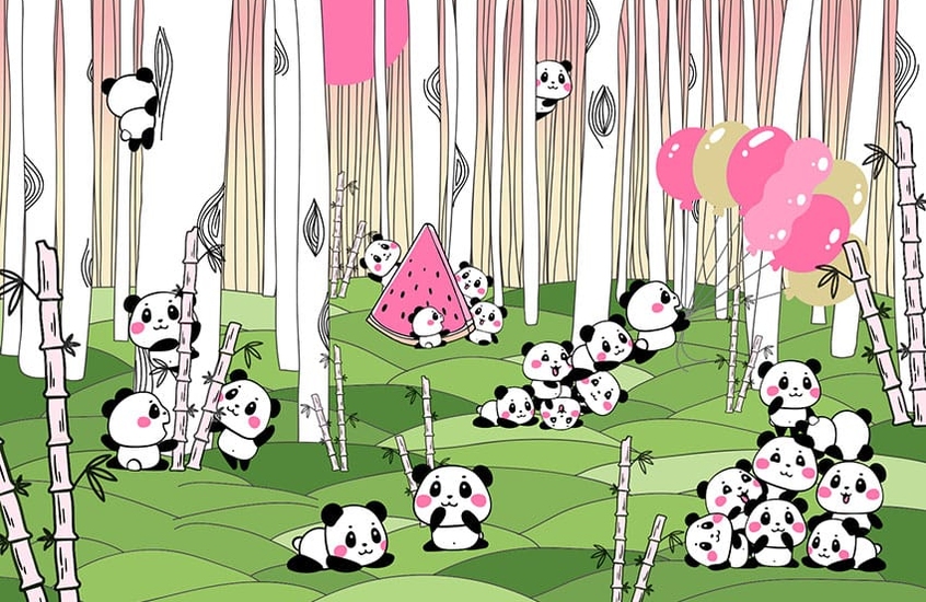 Фотообои A 051 Caramel Pandas