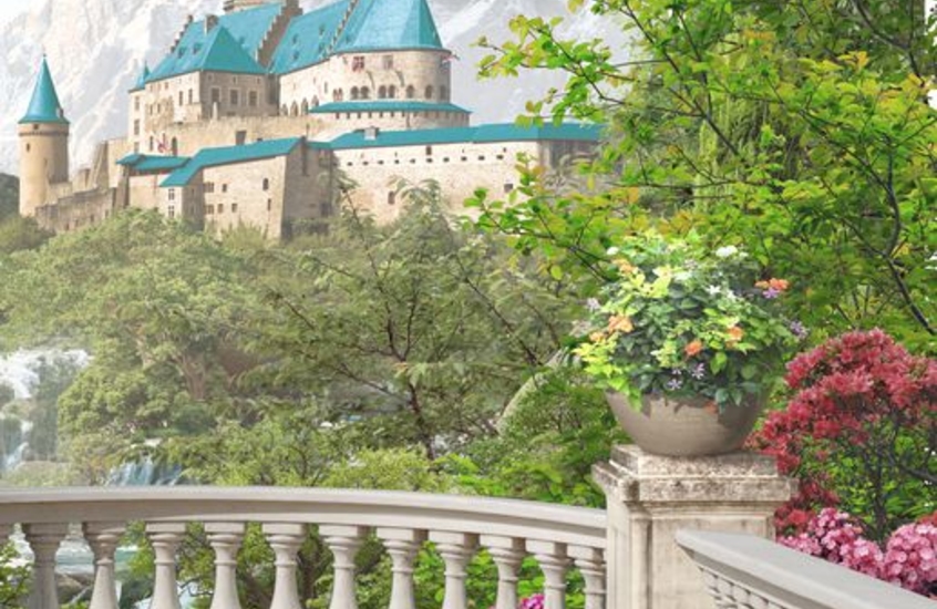 Фотообои Вид на замок с балкончика