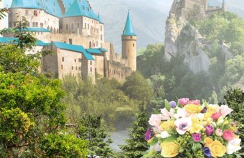 Фотообои Замок вдали на горе