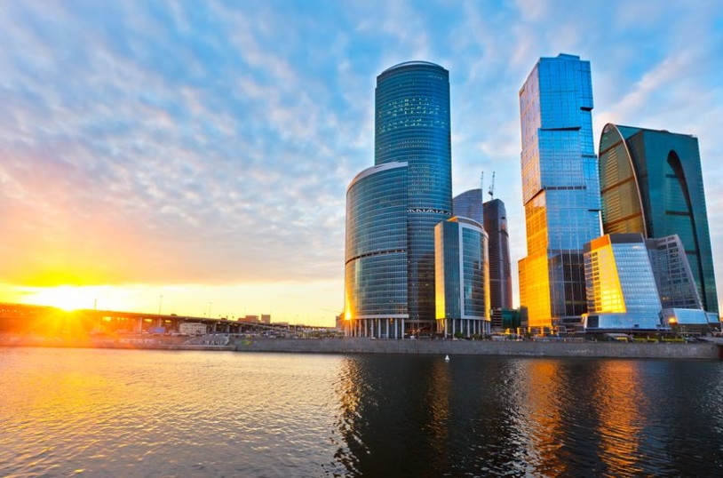 Фотообои Закат у Москва-Сити