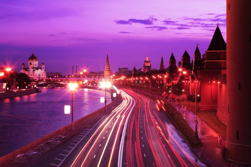 Фотообои Ночная Москва у стен Кремля