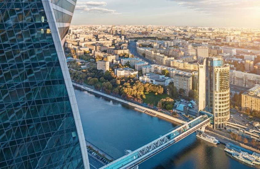 Фотообои Вид с башни Москва-Сити