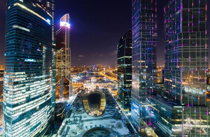 Фотообои Зеркальные башни Москва-Сити