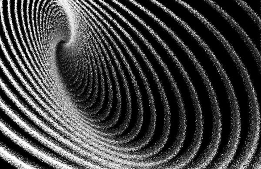Фотообои 3Д черная песчаная спираль