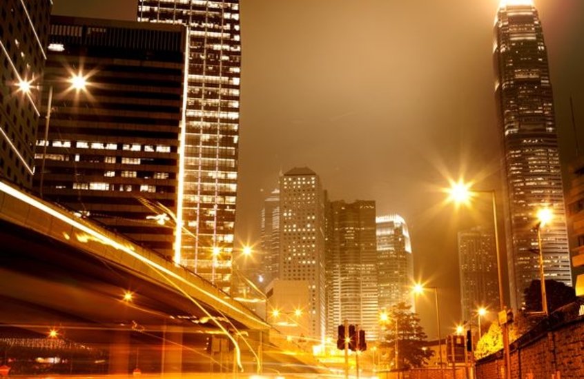 Фотообои Огни ночного города в движении