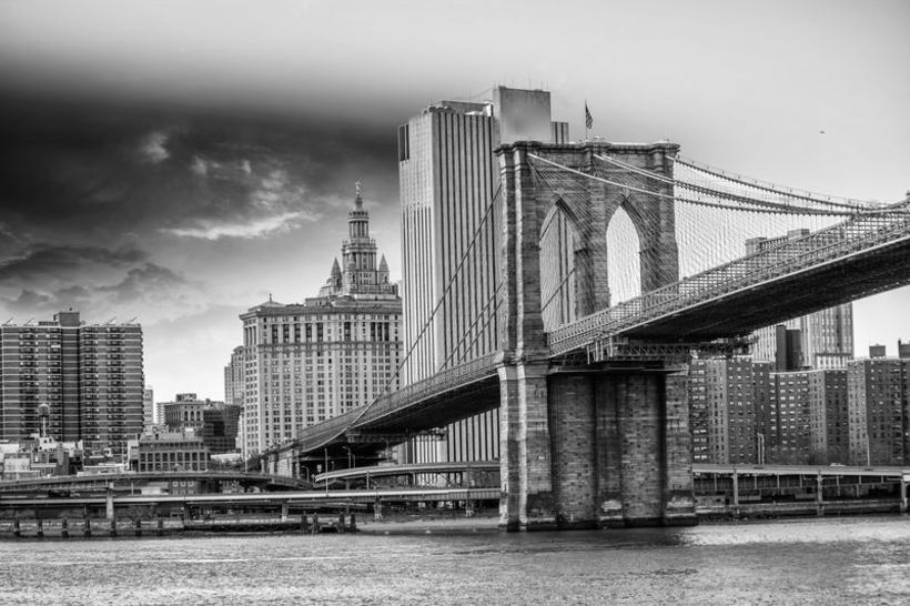 Фотообои Черно-белый Бруклинский мост
