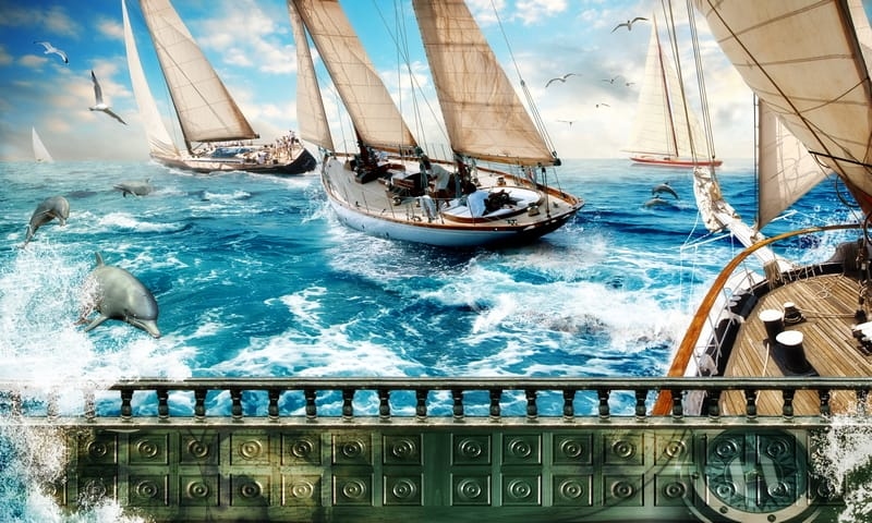 Фотообои Яхты на море