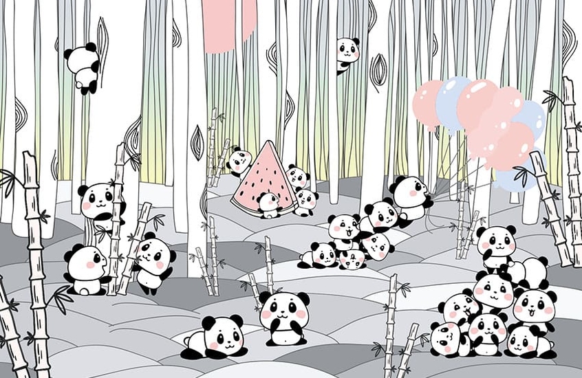 Фотообои A 053 Caramel Pandas