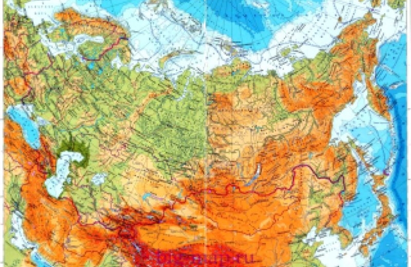 Фотообои Географическая карта с России