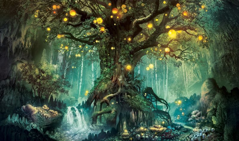 Волшебное дерево и желтые огни