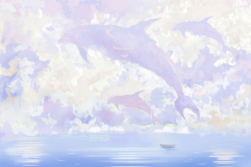 Дельфины в небе