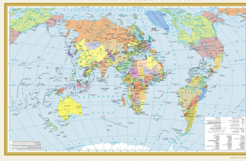 Политическая карта мира в рамке