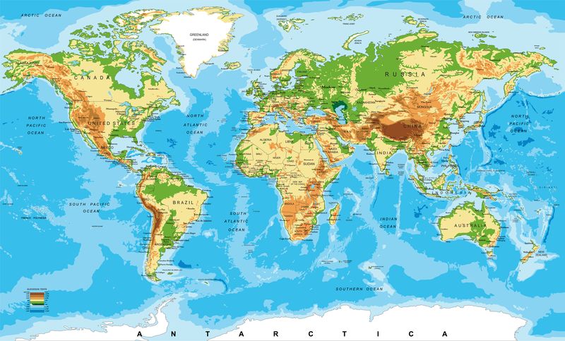 Политическая карта мира на англ языке