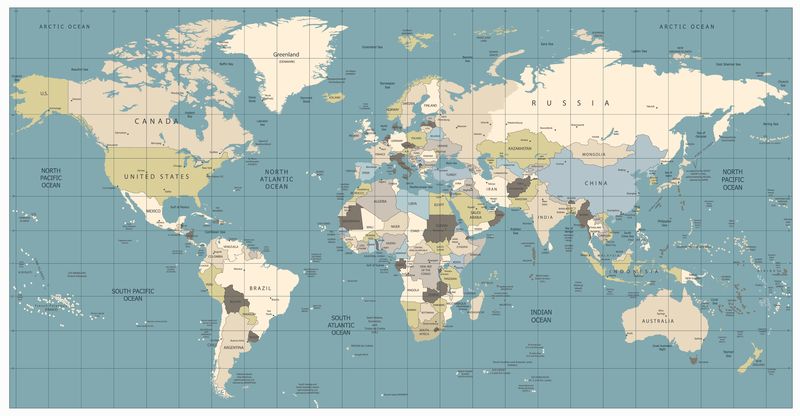 Карта мира по квадратам