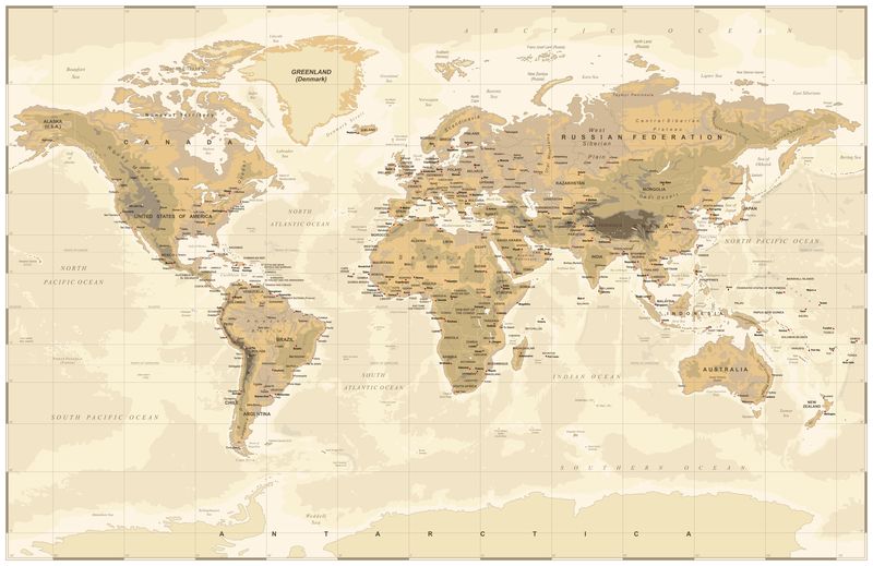 Карта мира  и мировой океан