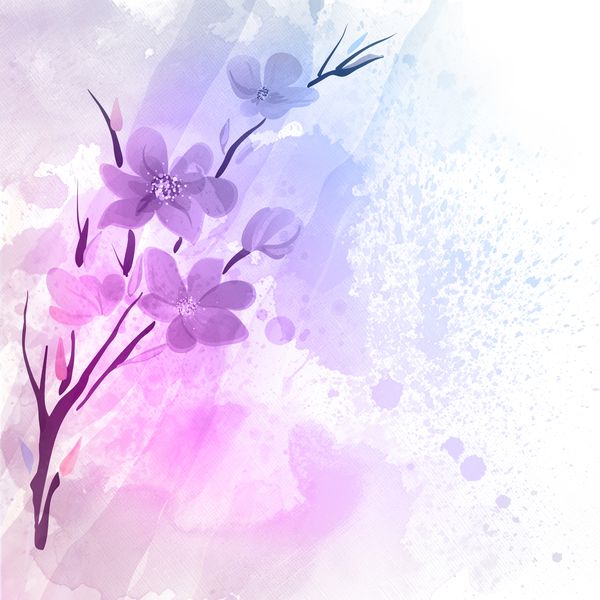 Фиолетовая цветущая ветка