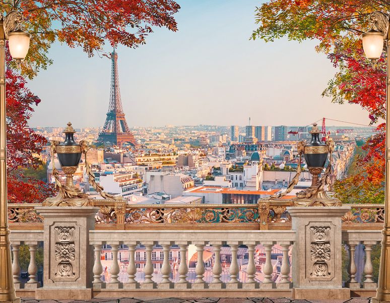 Вид на Париж сквозь деревья