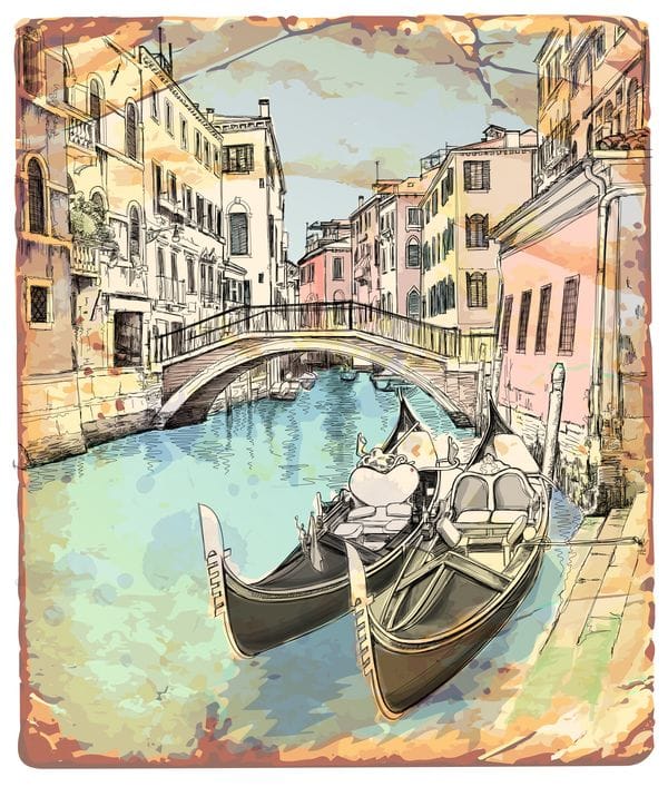 Акварельные лодочки в Венеции