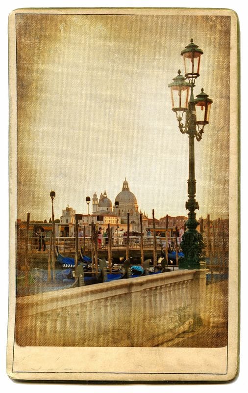Ретро фото фонаря в Венеции