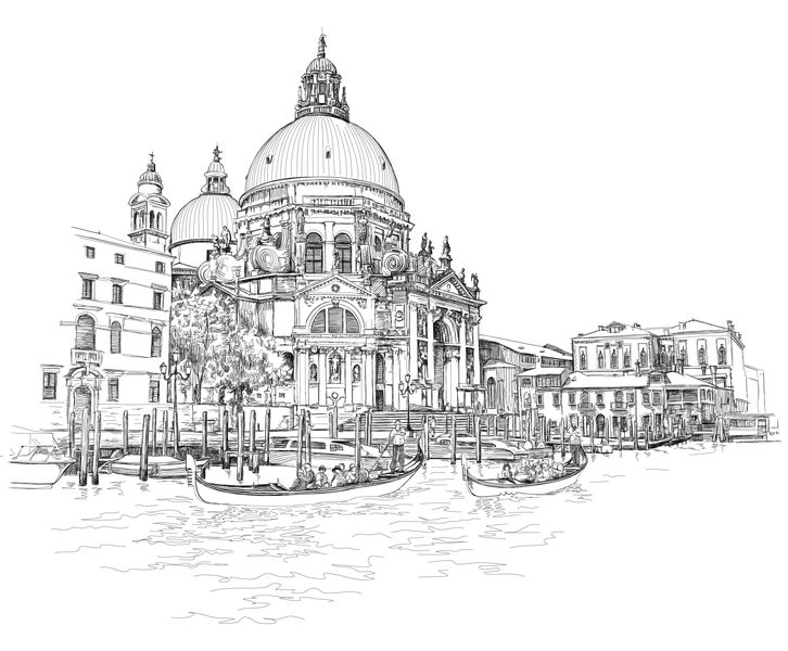 Карандашный набросок Венеции