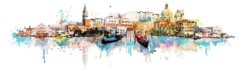Нарисованная панорама Венеции