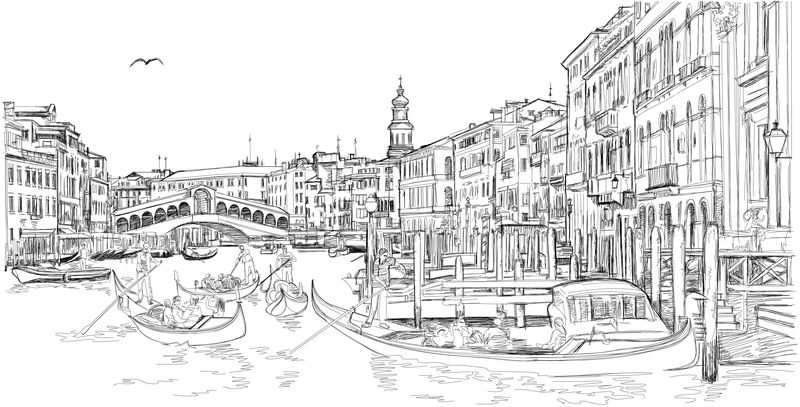 Венеция в черно-белом стиле