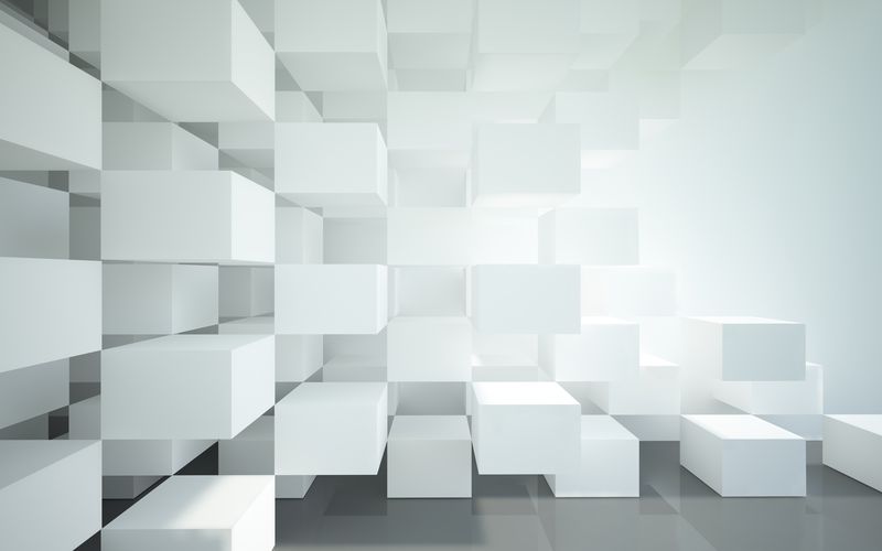 3Д Белые кубы на сером фоне