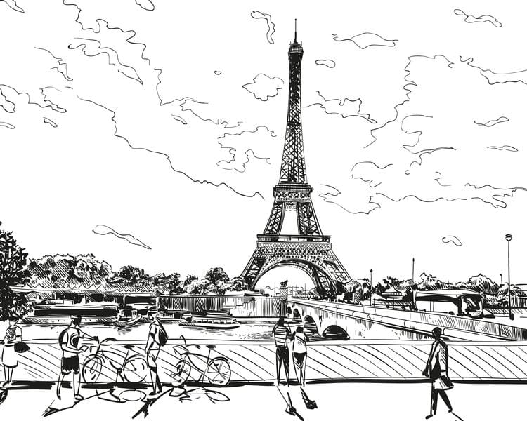 Карандашный рисунок Парижа