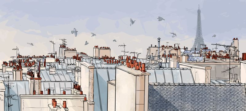 Нарисованные крыши Парижа