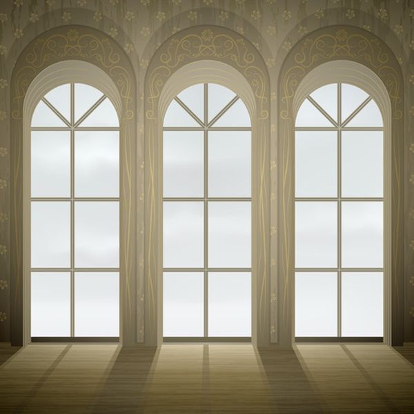Окна в белом зале