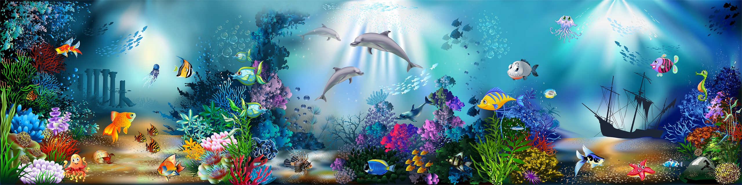 Дельфины и подводный мир