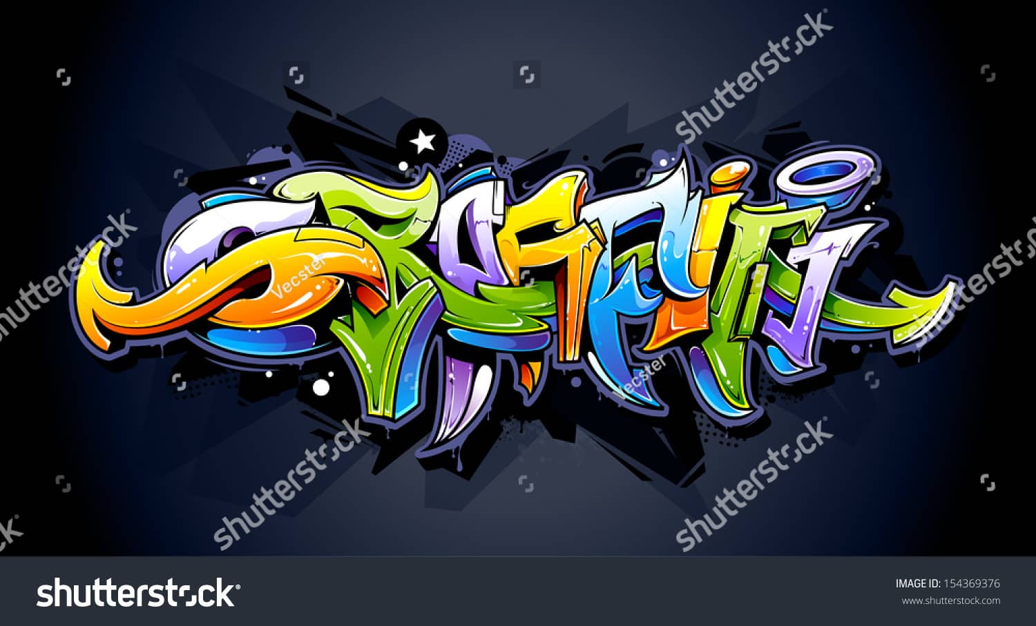 Граффити. Разноцветные буквы
