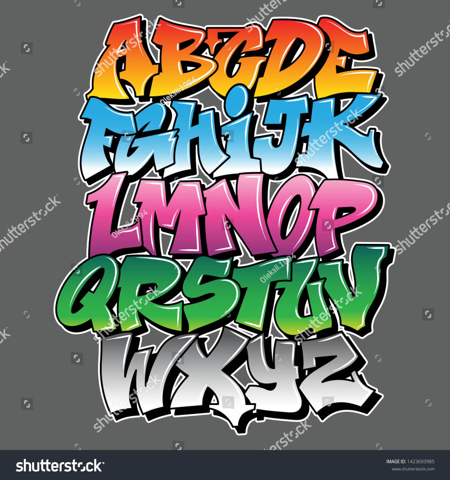 Граффити. Разноцветный алфавит