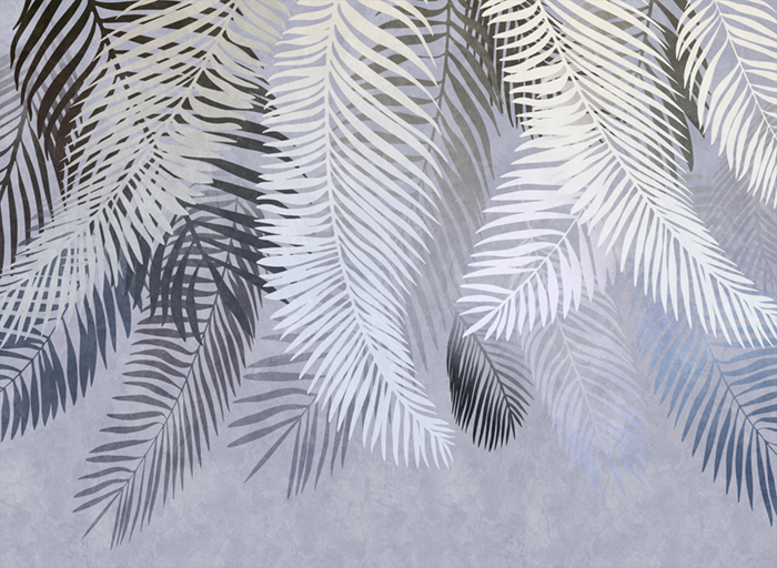 Синие свисающие пальмовые листья