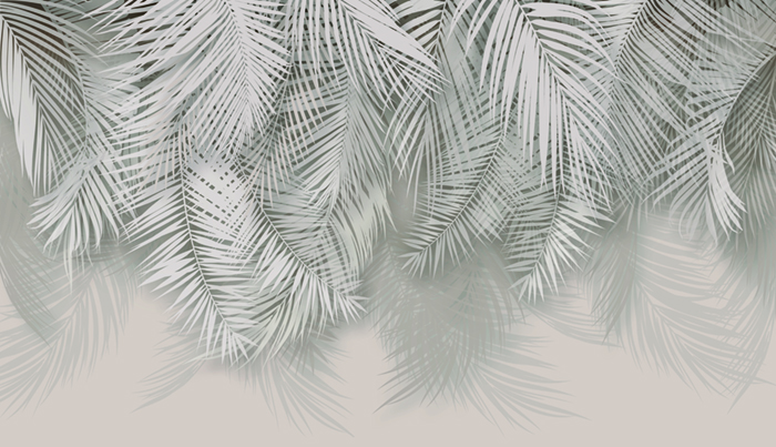 Бежевые свисающие пальмовые листья