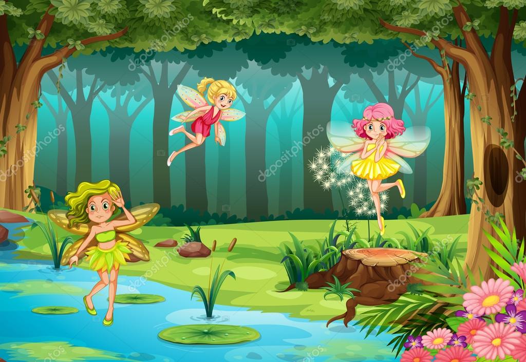 Феи-принцессы в волшебном лесу