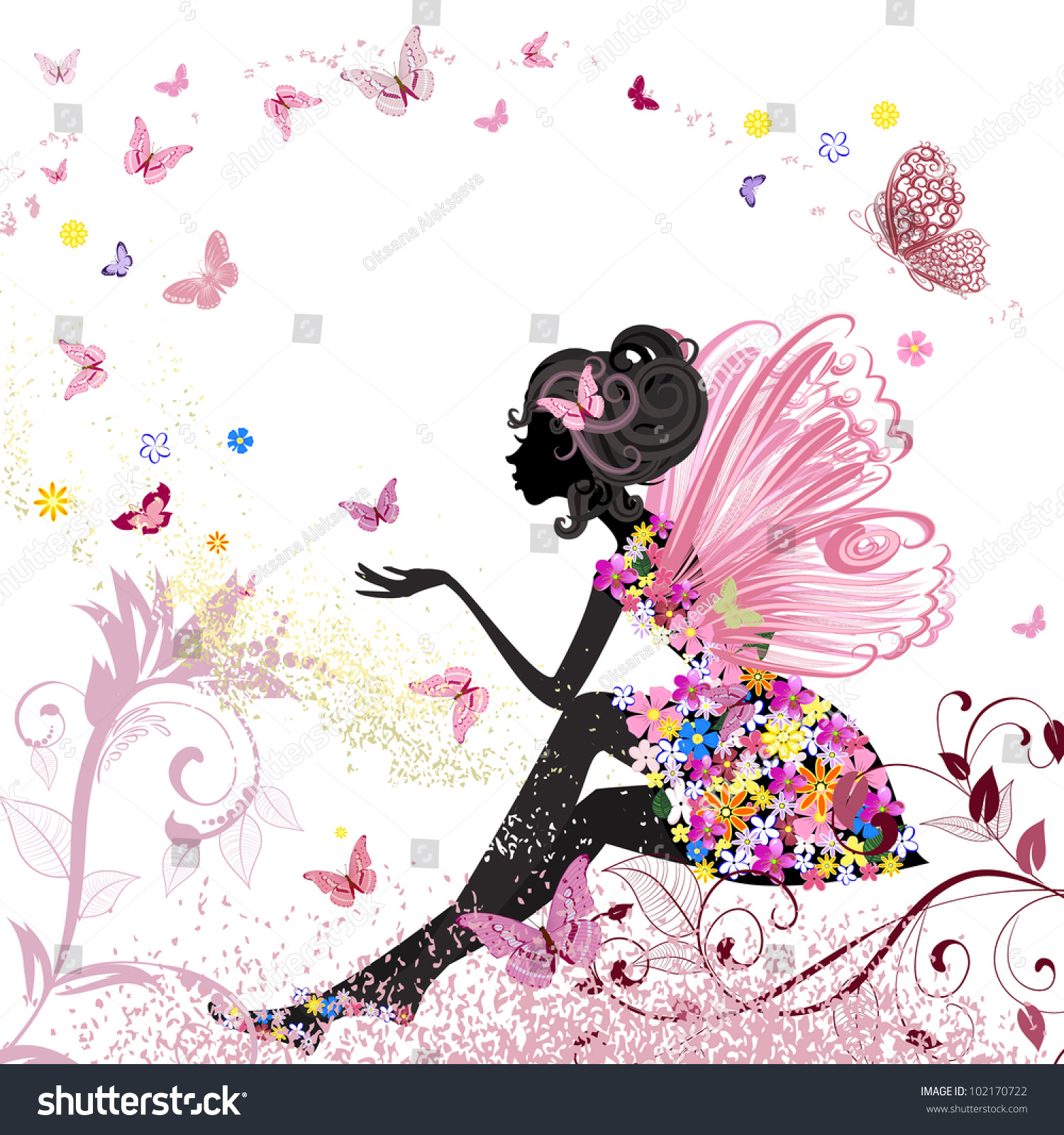 Принцесса с порхающими бабочками