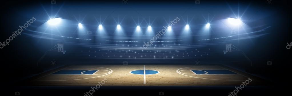 Баскетбольная арена в синем цвете