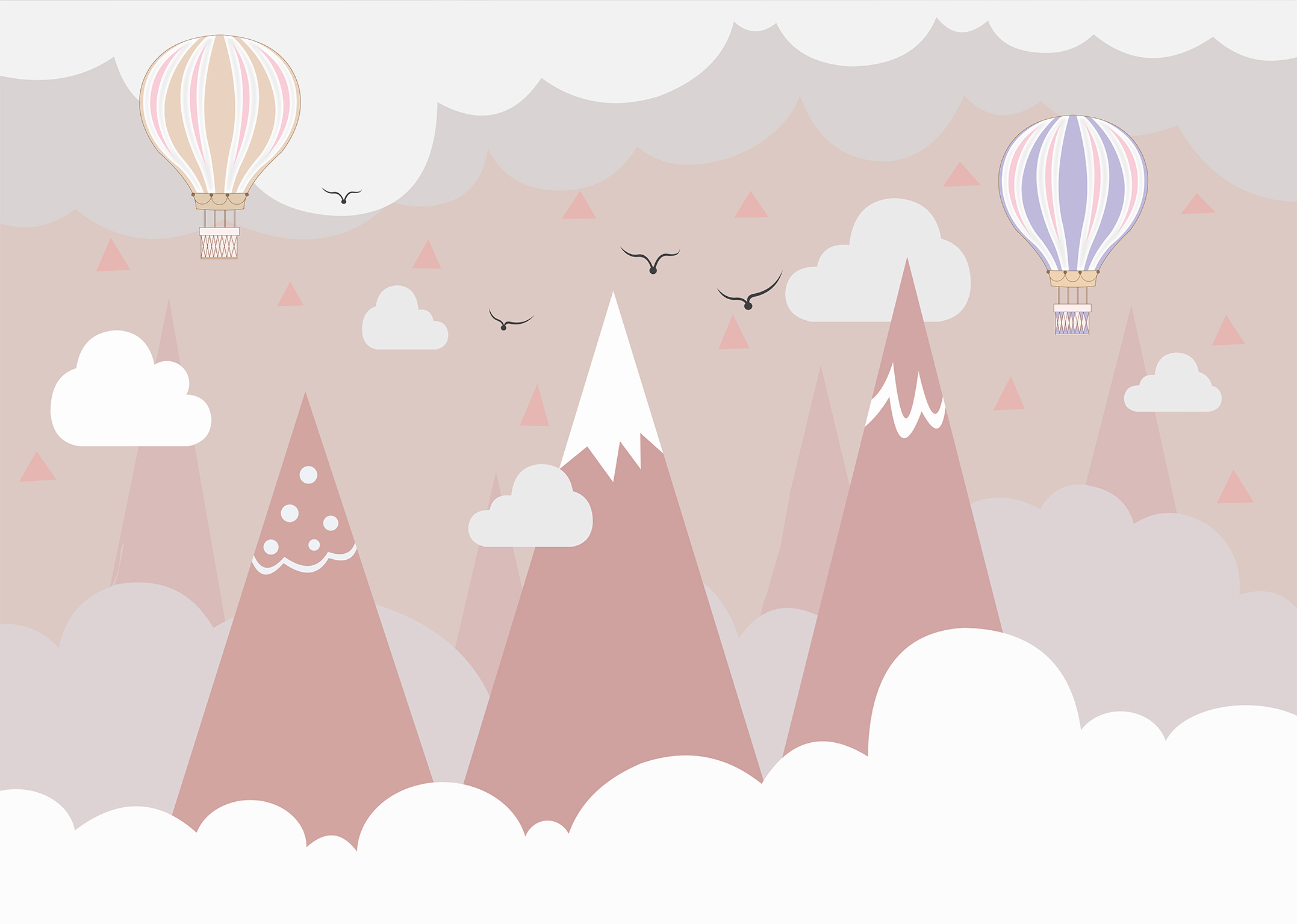 Розовые горы и воздушные шары