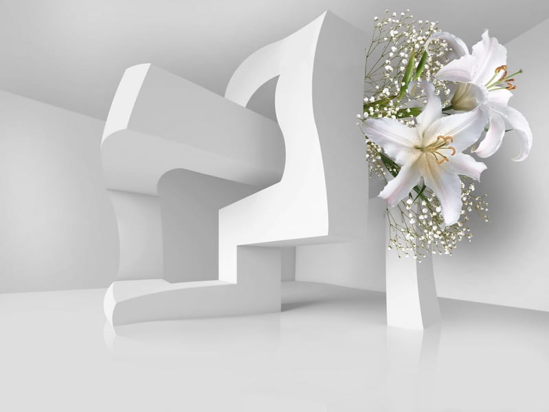 Белые лилии и 3Д комната